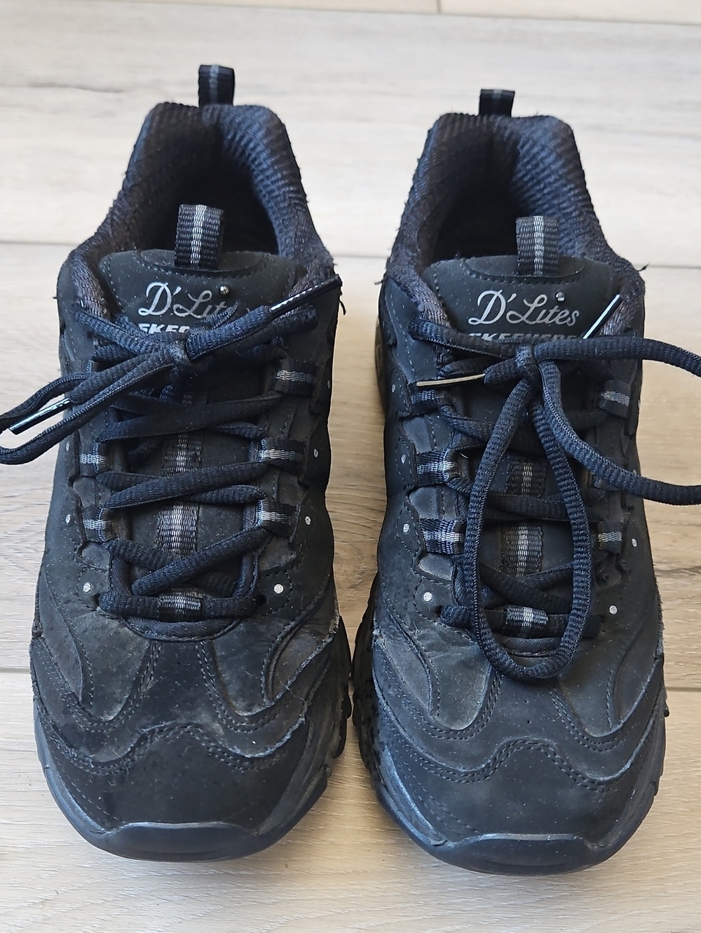 Skechers D'Lites Women's Black Lace-Up Sneakers